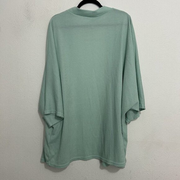 GRACE KARIN Green Lightweight Oversized Cardigan Sweater Waffle Knit Long Sz XL - Picture 8 of 10